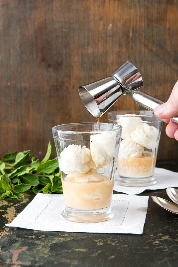 Mint Julep Derby Ice Cream Float with Homemade Mint Ice Cream with jigger