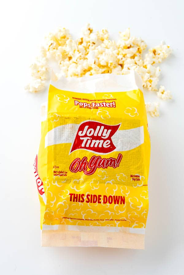 an open bag of popped microwave popcorn for smart snacking