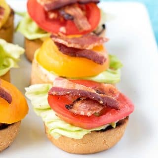 titled photo (and shown): Bacon Lettuce and Tomato Bruschetta