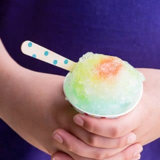 hands holding a Homemade Sports Drink Snow Cone