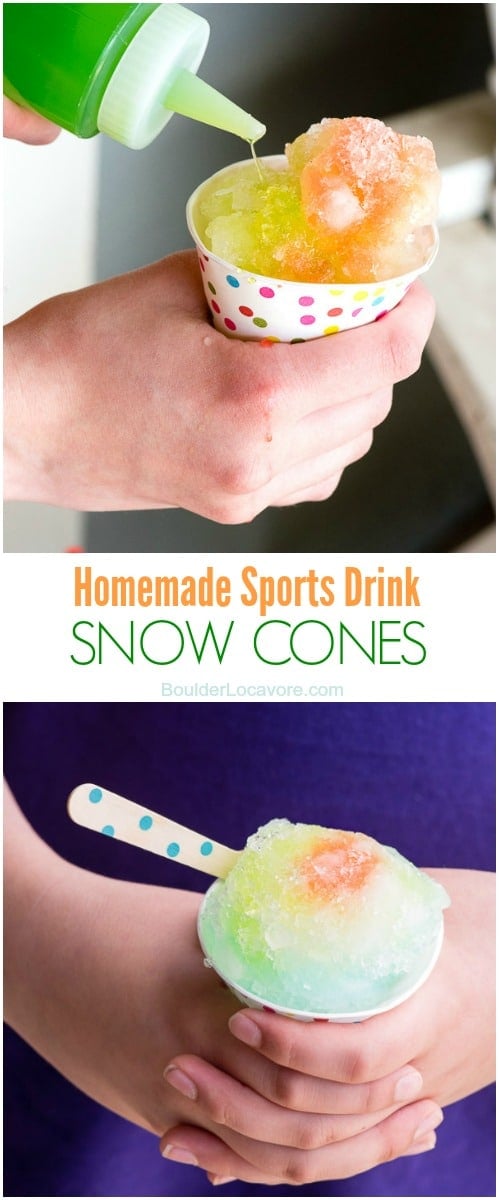 Homemade Sports Drink Snow Cones collage