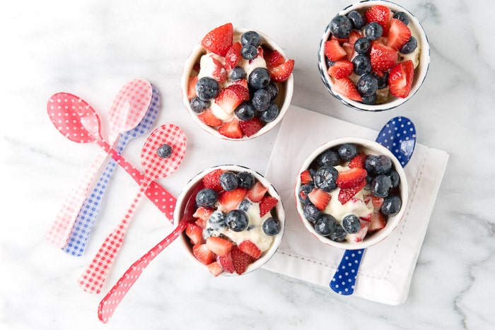 Red White and Blue Ice Cream from above