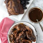 titled photo (and shown) - Slow Cooker Spicy Baby Back Ribs with Blackberry Preserves