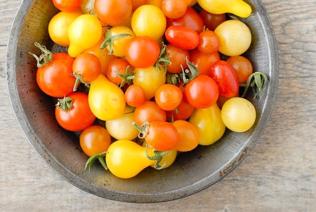 bowl of mixed cherry tomatoes