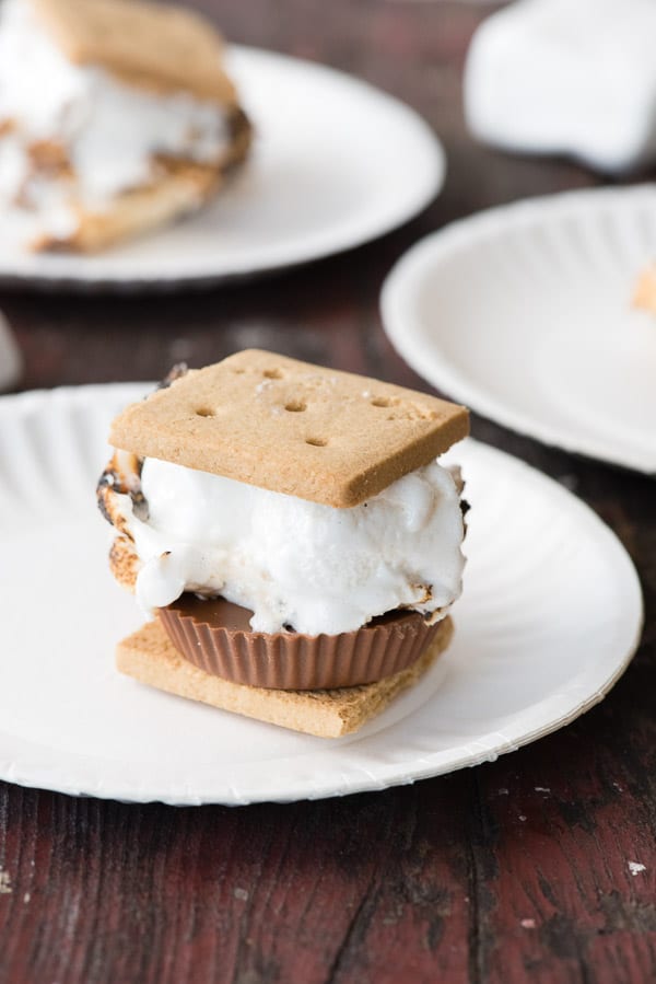 side view of Peanut Butter Cup S\'Mores