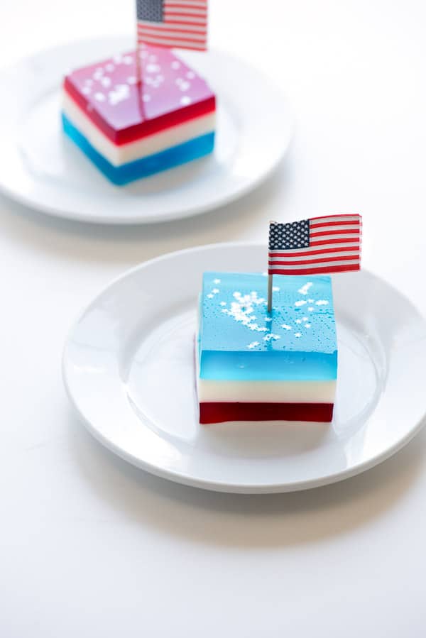 Star Spangled Layered Finger Jello - A Red White & Blue Jello Recipe