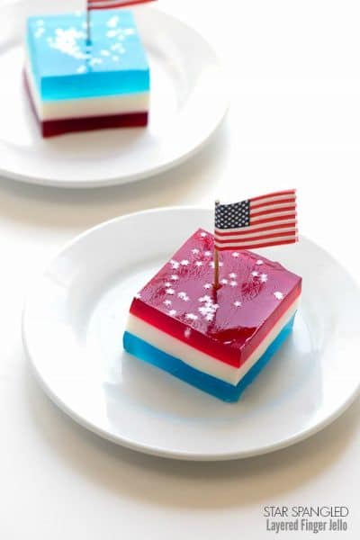 Star Spangled Layered Finger Jello - A Red White & Blue Jello Recipe