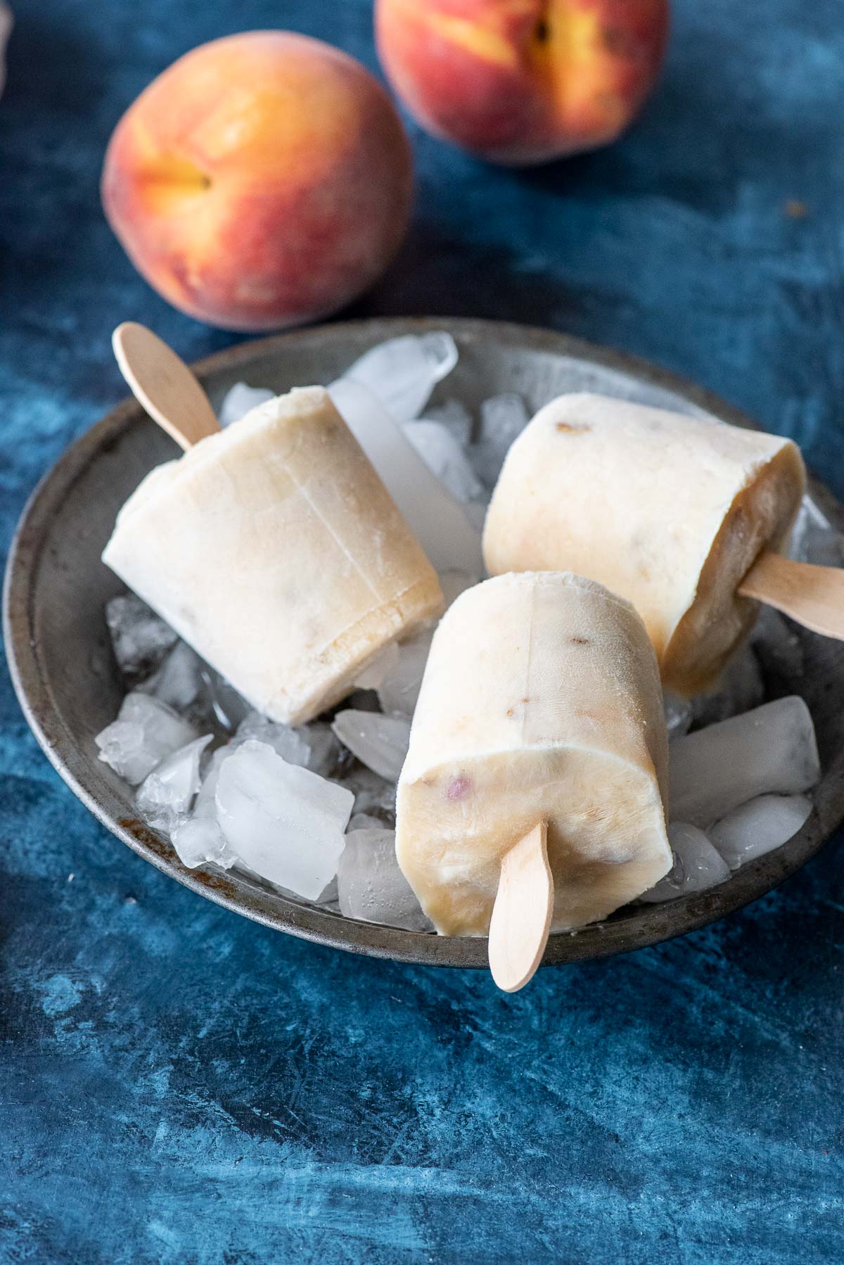 yogurt popsicles on ice from side 