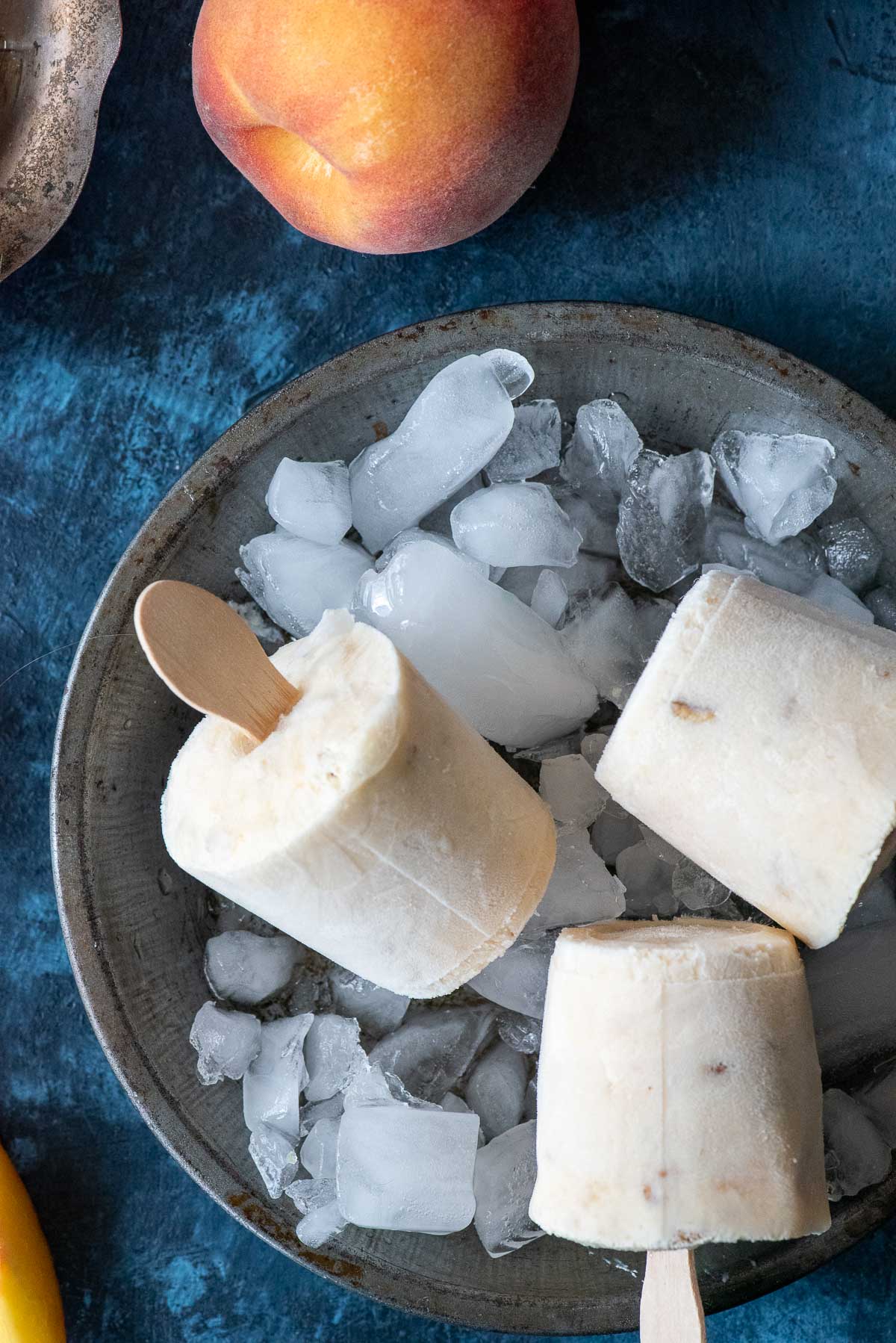 yogurt popsicles overhead close up 