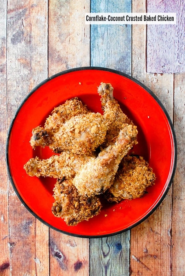 Cornflake Coconut Crusted Baked Chicken