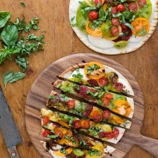 Grilled Caprese Pizza sliced