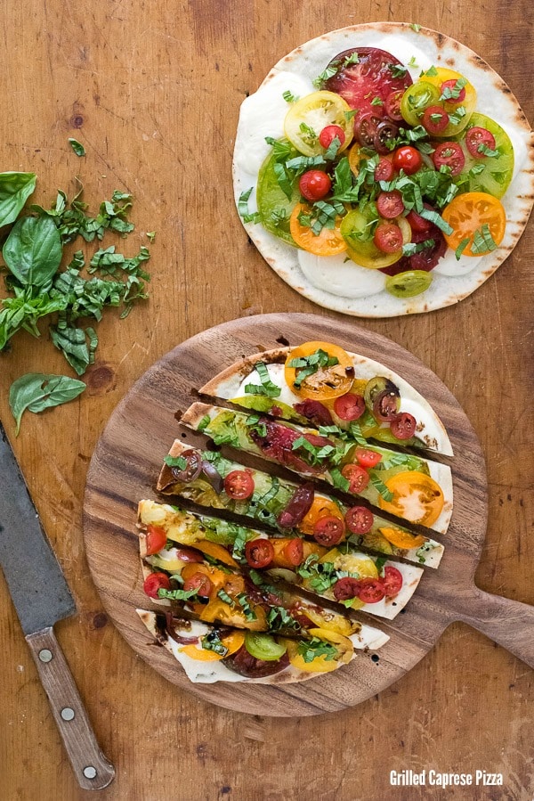 Grilled Caprese Pizza sliced