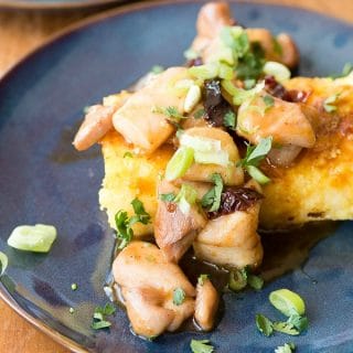 Sweet Chipotle Chicken Bites with Pan Fried Polenta