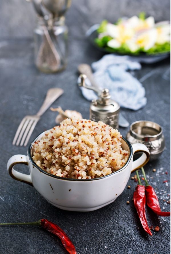 cooked quinoa in a bowl