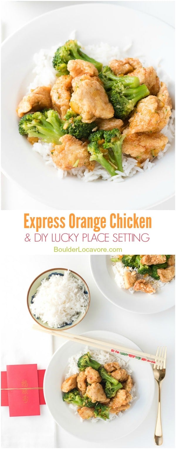 Orange Chicken and Rice collage