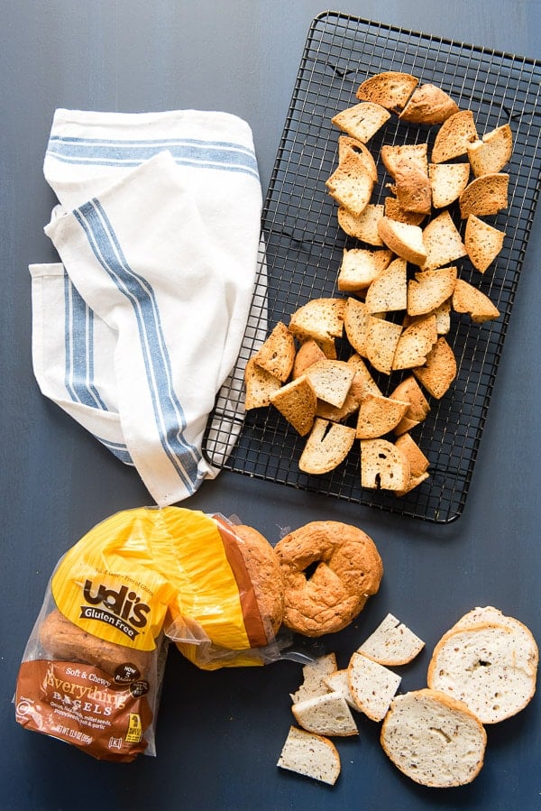 Homemade Everything Bagel Chips and bagels