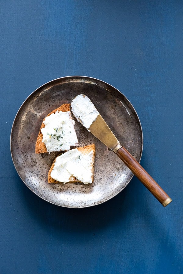 Homemade Everything Bagel Chips with Herb Cream Cheese