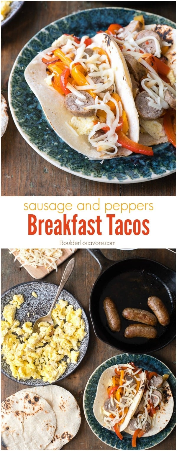 Sausage and Peppers Breakfast Tacos collage