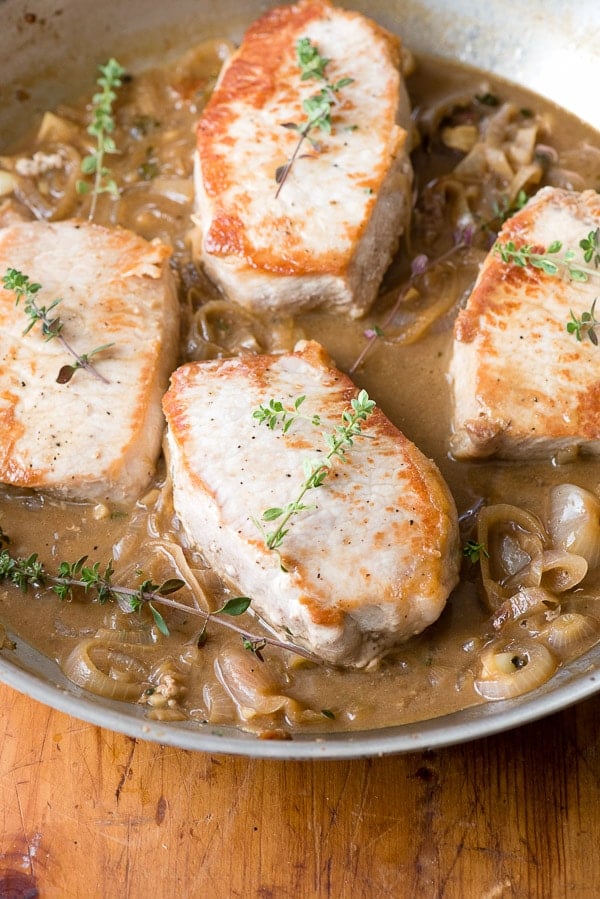 Pumpkin-Cider Braised Pork Chops with Shallots and Thyme ...