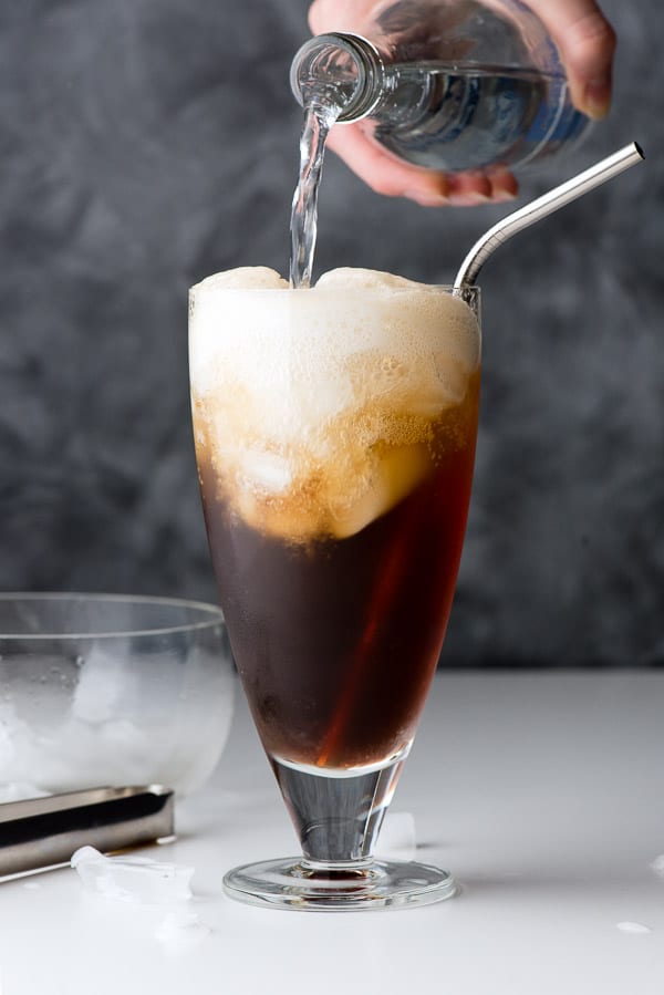 Glass of fizzy Iced Coffee Soda