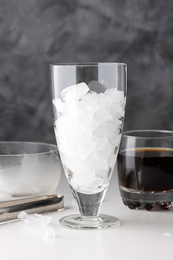 ice in a tall glass