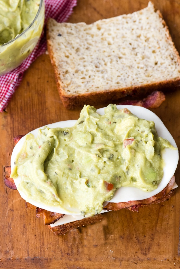 guacamole on cheese sandwich