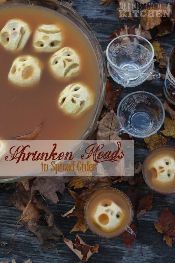 Halloween Shrunken Heads in Spiced Cider