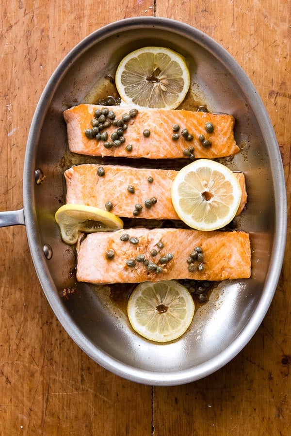 Pan Seared Salmon with Lemon and Capers