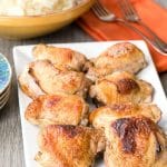 Roasted Sweet Tea Chicken Thighs on platter