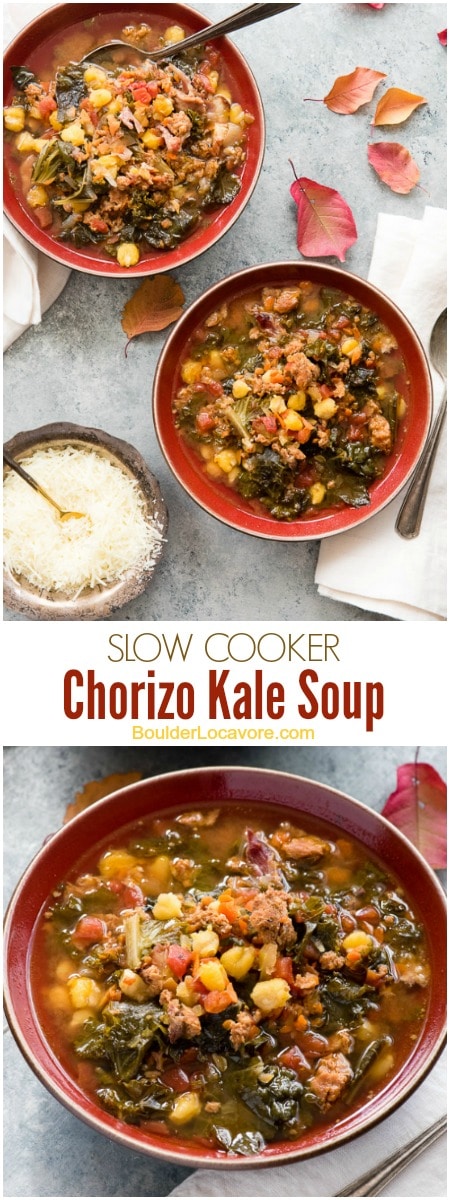  Slow Cooker Chorizo Kale Soup photo collage
