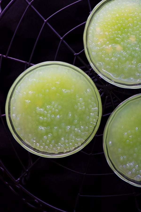 close up of Swampy Frog Egg Pudding from above