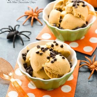 Vegan Pumpkin Spice Ice Cream with Mini Chocolate Chips