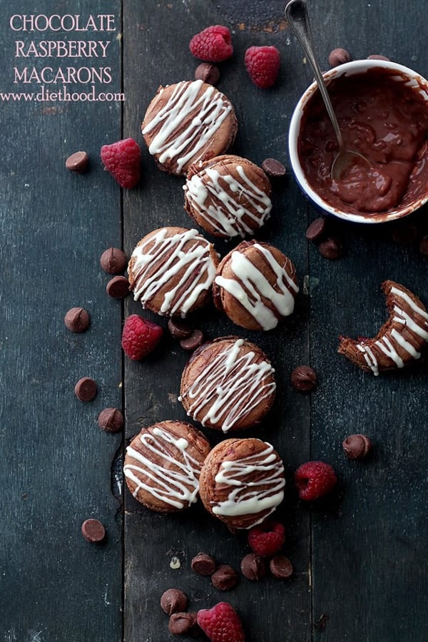 Chocolate Raspberry Macarons 