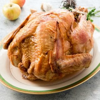 Easy Roast Turkey recipe. A no fuss recipe (no brine) that makes juicy turkey with crunchy skin every time! With a few simple tricks, your holiday turkey will be the favorite! BoulderLocavore.com