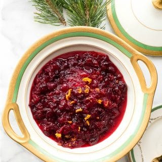 Fresh Cranberry Orange Sauce in serving bowl