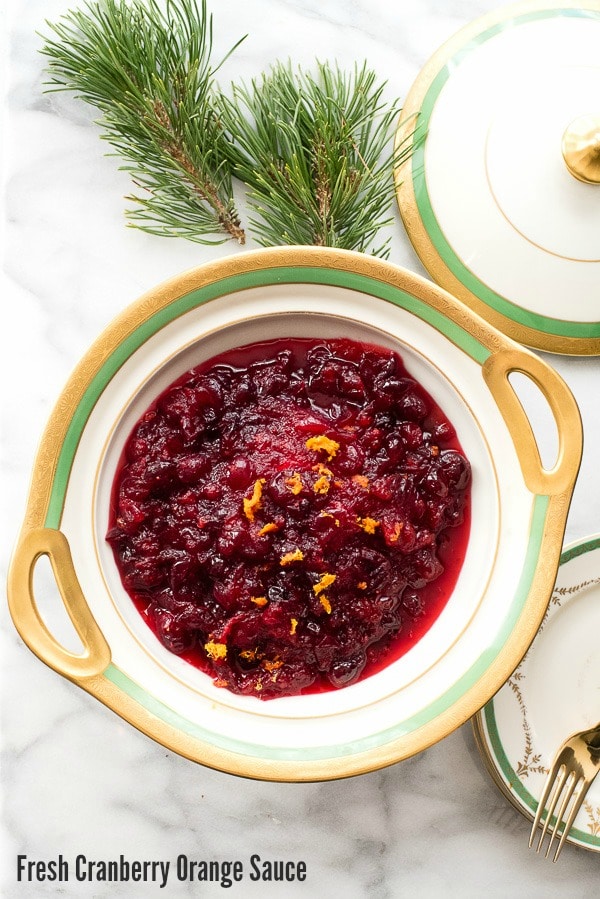 Fresh Cranberry Orange Sauce in serving bowl