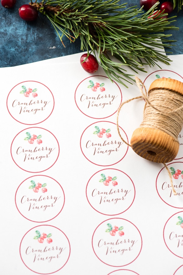 Homemade Cranberry Vinegar (with printable gift tags)   