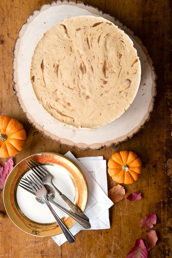 Pumpkin Cinnamon Ripple Ice Cream Pie