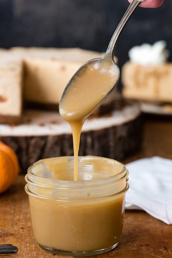 Salted Caramel Sauce for Pumpkin Cinnamon Ripple Ice Cream Pie 