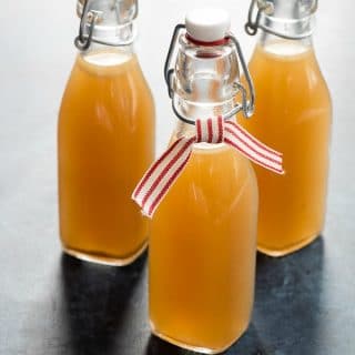 Slow Cooker Homemade Turkey Stock in bottles