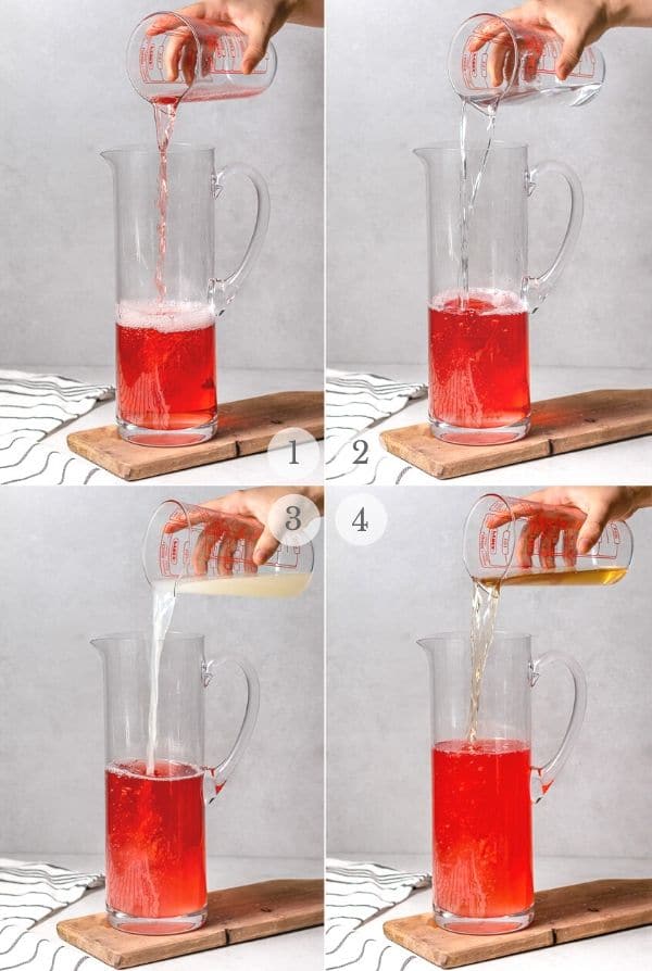 Sparkling Cranberry Vodka Punch recipe steps collage 1