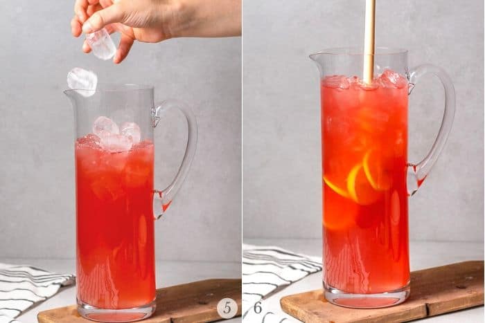 Sparkling Cranberry Vodka Punch recipe steps collage 2