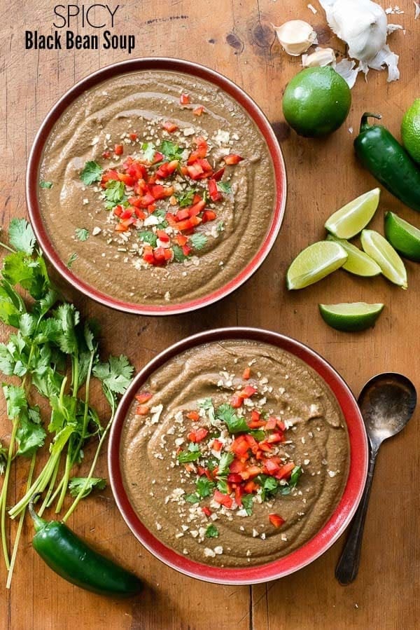 Spicy Black Bean Soup. In bowl