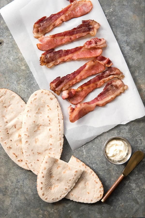 Bacon and pita pockets