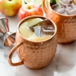 apple cider moscow mule in copper mug sq