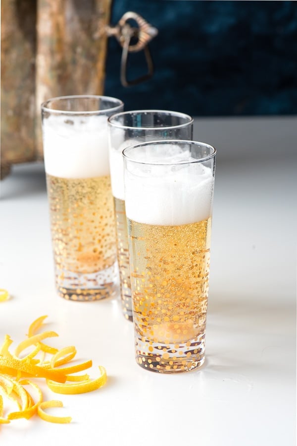 Champagne Cocktails and citrus peels