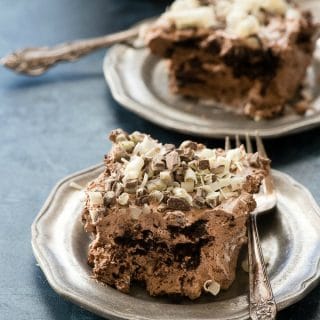 Fluffy Chocolate Mint Ice Box Cake slices