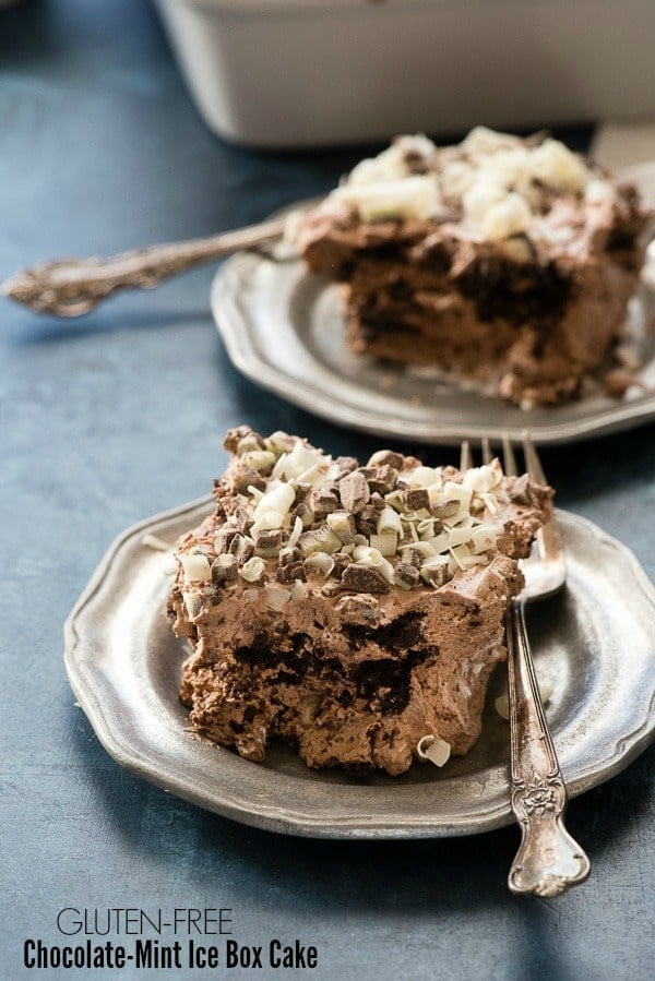 Fluffy Chocolate Mint Ice Box Cake slices