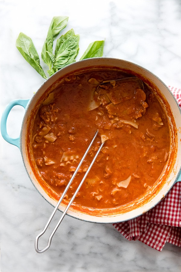 pot of Lasagna soup
