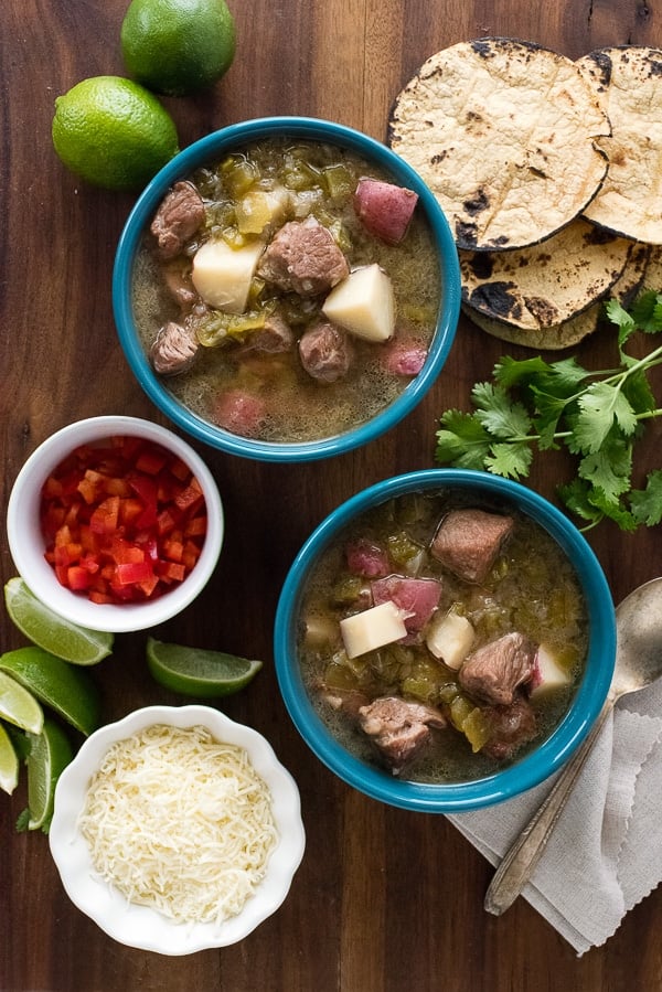 Bowls of Green Chili Stew 